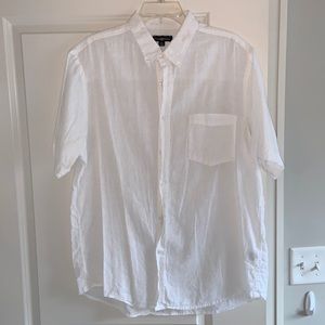 Club Room White Linen Button Down Shirt - XL